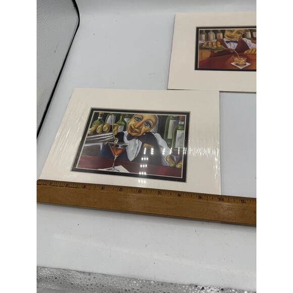 Will Rafuse Jack & Basil Bartender Art Prints Set of 2 2001 Whimsical Bar Pub - Picture 5 of 8